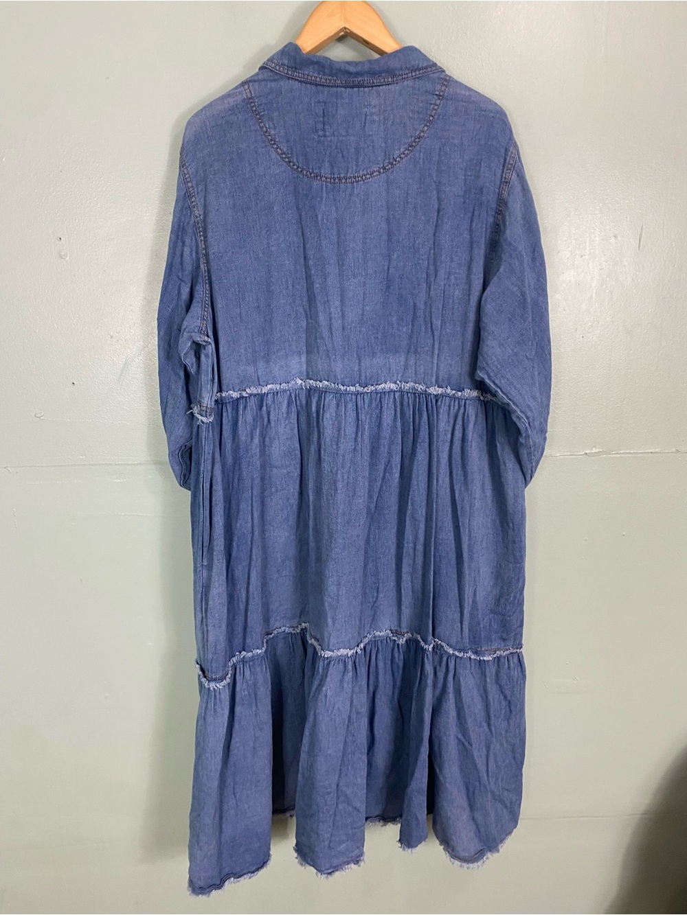Anthropologie Bettina Tiered denim dress size 2X FLAWED FLAWED - Picture 5 of 5
